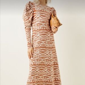 Ulla Johnson Andromeda Jacquard-Wool Midi Dress, Size Small